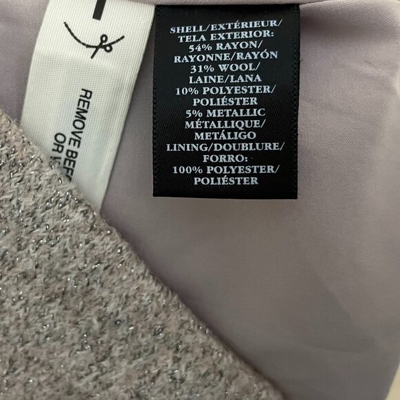 Ann Taylor Neutral Pencil Skirt 6 Office Career Wool Blend Metallic Shimmer NWT - Picture 10 of 11